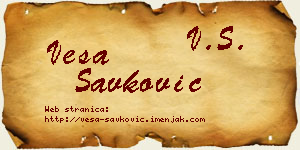 Vesa Savković vizit kartica